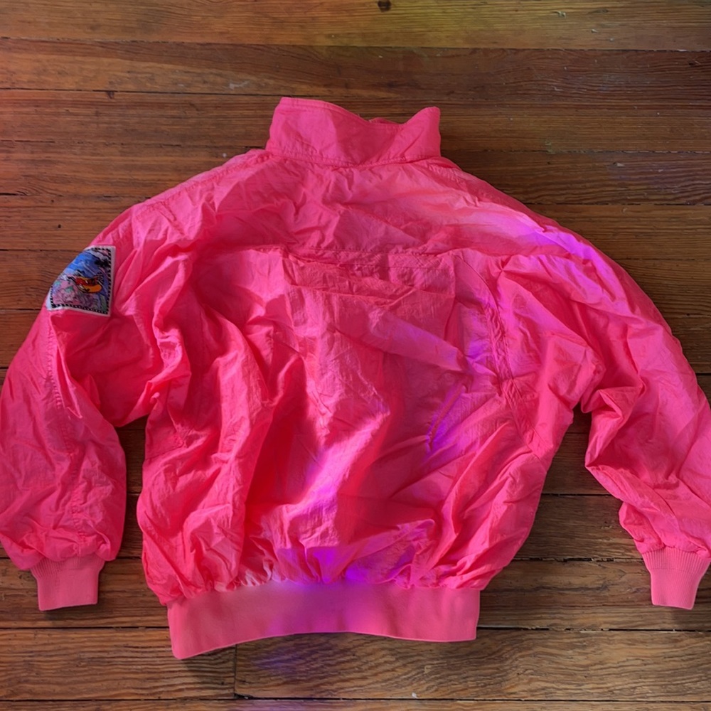 Hot pink vintage 80s Hotdogger pullover windbreaker